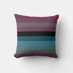 Burgundy, Sky Blue & Mauve Vintage Cushion