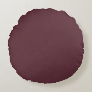 Burgundy Solid Color Round Cushion