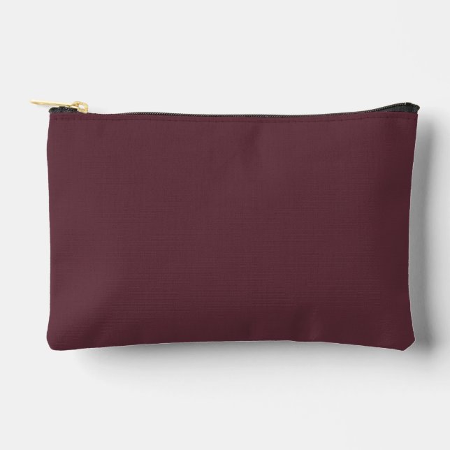 Burgundy Solid Colour Accessory Pouch (Front)