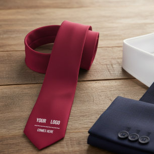 burgundy solid colour - add logo tie