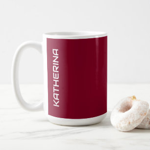 Burgundy Solid Colour Classic Personalised Coffee Mug