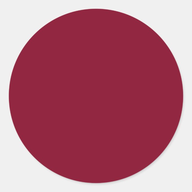 Burgundy Solid Colour Classic Round Sticker (Front)