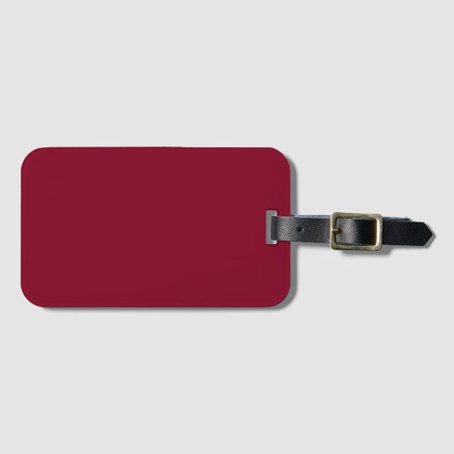 Burgundy Solid Colour Luggage Tag (Front Horizontal)