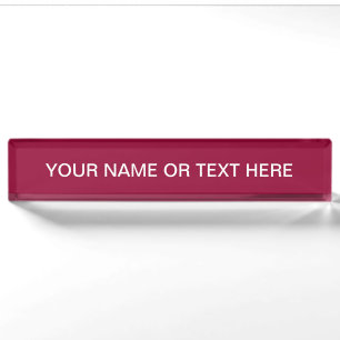 Burgundy Solid Colour Nameplate