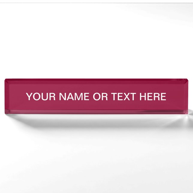 Burgundy Solid Colour Nameplate (Front)