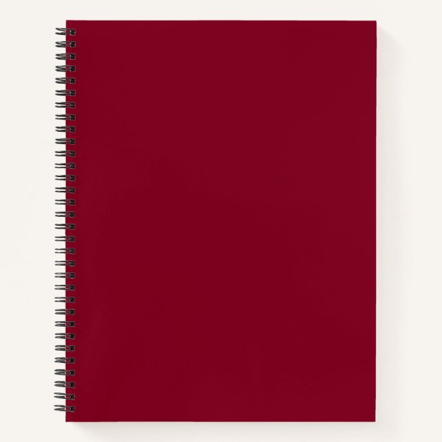 Burgundy Solid Colour Notebook (Front)