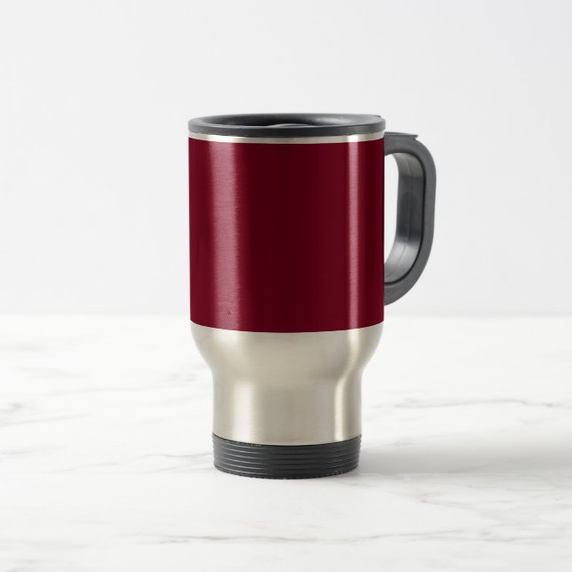 Burgundy Solid Colour Travel Mug (Front Right)