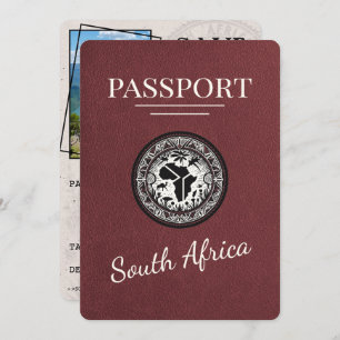 Burgundy South Africa Passport Save The Date