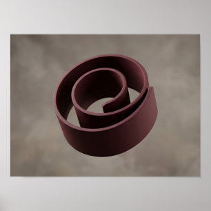 Burgundy Spiral Sculptural Geometric Wall Art