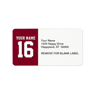 Burgundy Sporty Team Jersey Label