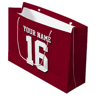 Burgundy Sporty Team Jersey Large Gift Bag