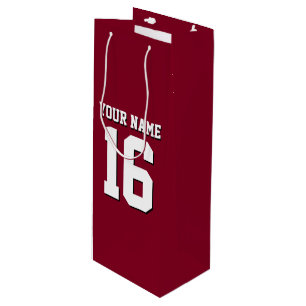 Burgundy Sporty Team Jersey Wine Gift Bag