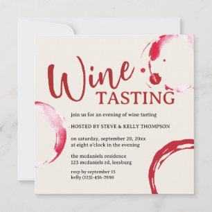 Burgundy Stain Wine Tasting Invitation