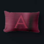 Burgundy Stainless Steel Monogram Name & Initial Lumbar Cushion<br><div class="desc">Burgundy Violet Stainless Steel Monogram Name and Initial Pillow. This Cranberry Purple pillow makes the perfect birthday or bridal shower gift for someone decorating her room in Burgundy.</div>