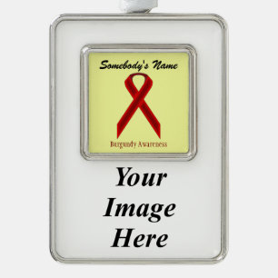 Burgundy Standard Rbn Tmpl(V-I)by Kenneth Yoncich Silver Plated Framed Ornament