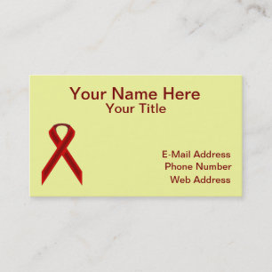 Burgundy Standard Ribbon by Kenneth Yoncich Business Card