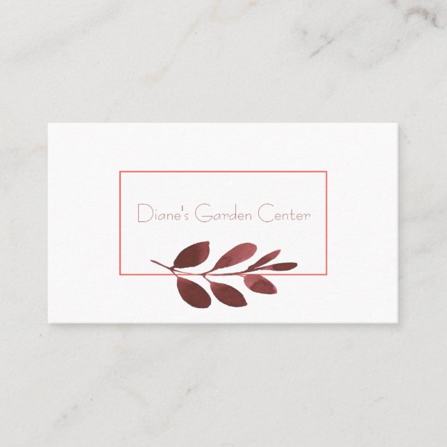 Burgundy Stem Business Card (Front)