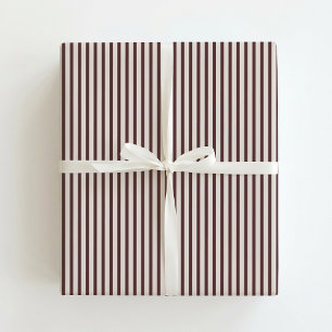 Burgundy Striped Elegant Wrapping Paper
