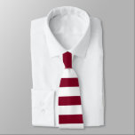 Burgundy Striped Solid Colour Stripes  Tie<br><div class="desc">Classic modern striped necktie in wedding Burgundy and white colour. Burgundy striped necktie for him. Striped groomsmen necktie.</div>