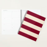 Burgundy Stripes Planner<br><div class="desc">simple image of burgundy and antique white stripes</div>