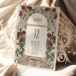 Burgundy Table Number Vintage Art Nouveau Wedding<br><div class="desc">Art Nouveau Vintage wedding table numbers by Alphonse Mucha in a floral, romantic, and whimsical design. Victorian flourishes complement classic art deco fonts. Please enter your custom information, and you're done. If you wish to change the design further, click the blue "Customise It" button. Thank you so much for considering...</div>