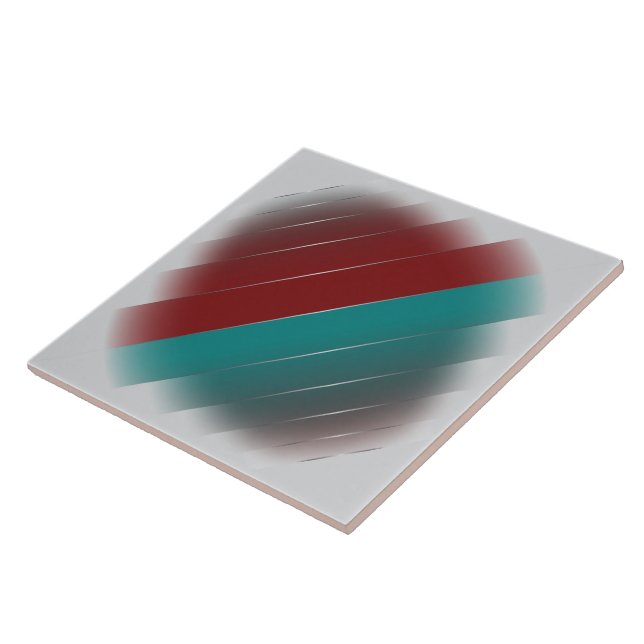 Burgundy teal on grey tile (Side)