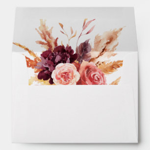 Burgundy Terracotta Wedding Return Address 5x7 Env Envelope