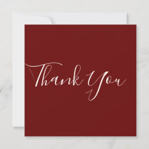 Burgundy Thank You Photo Wedding Thank You Card