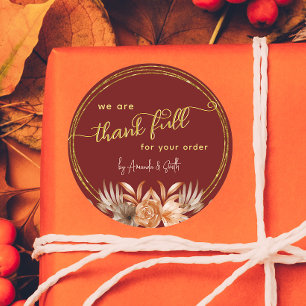 Burgundy Thanksgiving Business customers stickers 