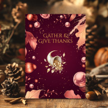 Burgundy Thanksgiving with Cornucopia & Copper