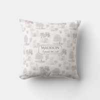 Burgundy Toile de Jouy Name Birth Date Baby