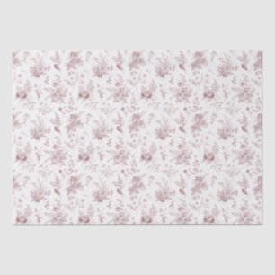 Burgundy Toile De Jouy Vintage Floral Chinoiserie Tissue Paper