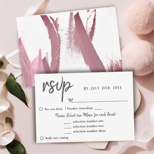 Burgundy Tulip Flower Wedding Menu Choice Card (Creator Uploaded)