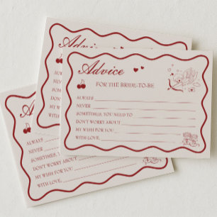 Burgundy Valentine Bridal Shower Advice Card