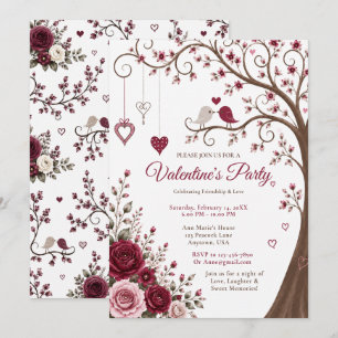 Burgundy Valentine’s Party Invitation