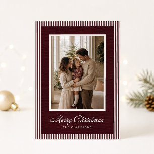 Burgundy Velvet Heirloom Christmas Photo Card