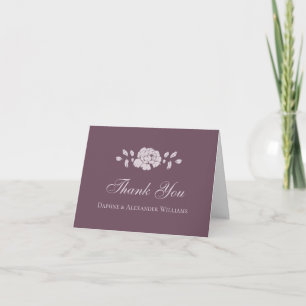 Burgundy Vintage Botanical Thank You Card