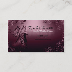 Burgundy Vintage Wedding Planner Business Card