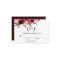 Burgundy Watercolor Floral Fall Wedding RSVP Card