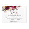 Burgundy Watercolor Floral Fall Wedding RSVP Card
