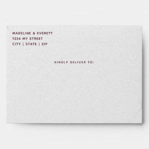 Burgundy Watercolor Geometric Wedding Monogram Envelope