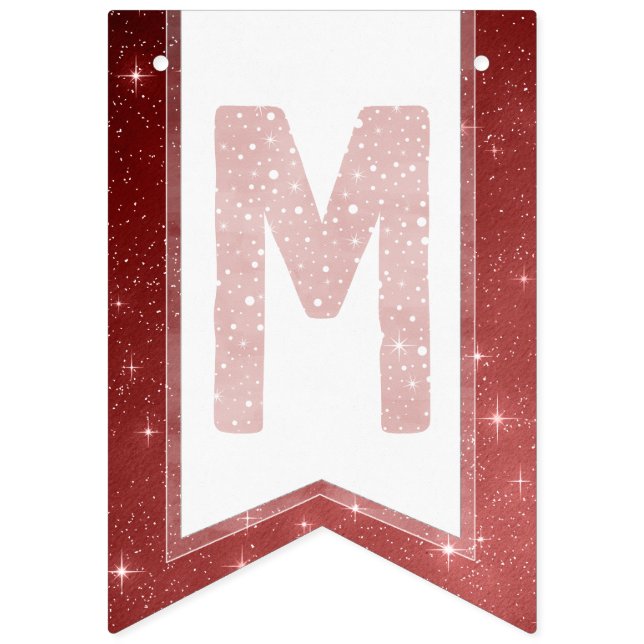 Burgundy Watercolor Typography Merry Everything Bunting (First Flag)