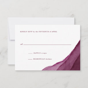 Burgundy Watercolor Wedding RSVP