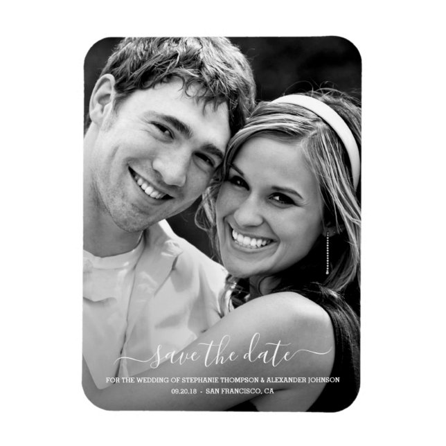 Burgundy Watercolor Winter Flowers Save the Date Magnet (Vertical)