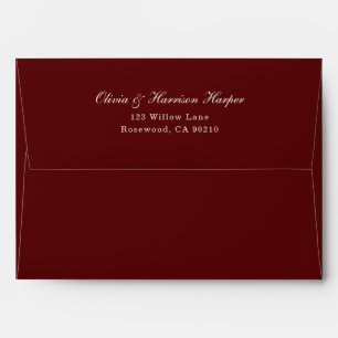 Burgundy Wedding Address Envelope with Liner