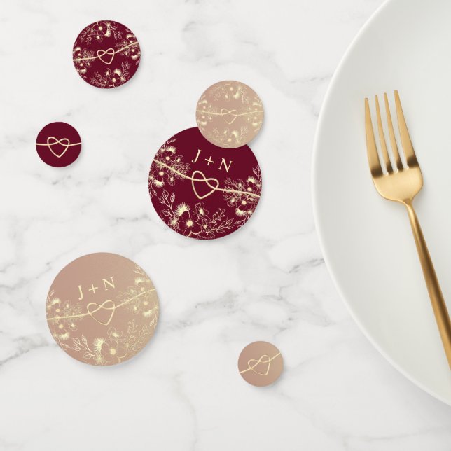 Burgundy Wedding Confetti (Group)