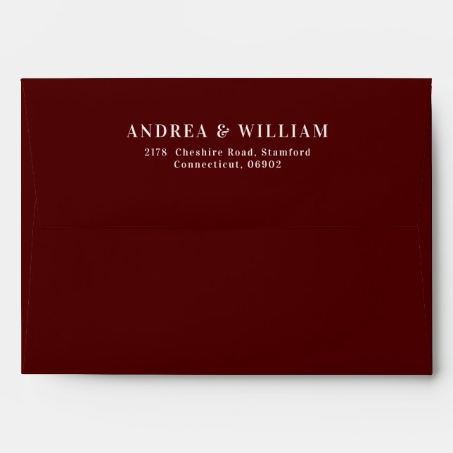 Burgundy Wedding Envelope (Back (Top Flap))