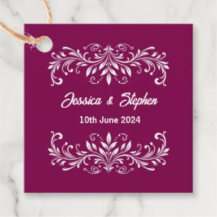 Burgundy Wedding Favour Tags