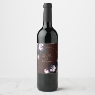 Burgundy Wedding Floral Label