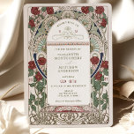 Burgundy Wedding Invitations Art Nouveau Mucha<br><div class="desc">Art Nouveau Vintage wedding invitations by Alphonse Mucha in a floral, romantic, and whimsical design. Victorian flourishes complement classic art deco fonts. Please enter your custom information, and you're done. If you wish to change the design further, simply click the blue "Customise It" button. Thank you so much for considering...</div>